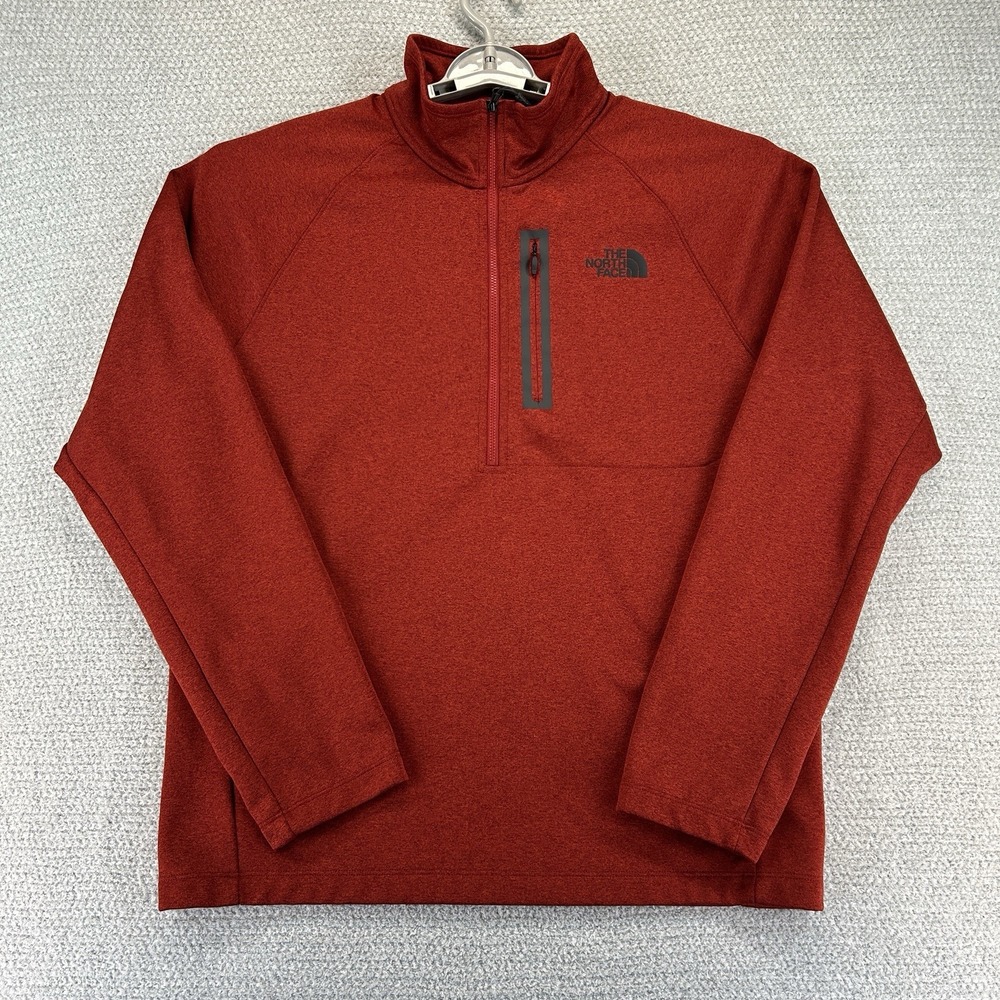 The North Face Sweatshirt‎ Mens Large Red Canyonlands 1/2 Zip Fleece Pullover